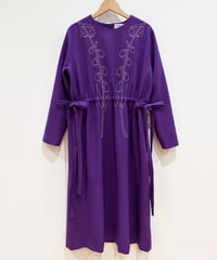 スズラン刺繍ワンピース (purple)（先行予約）
