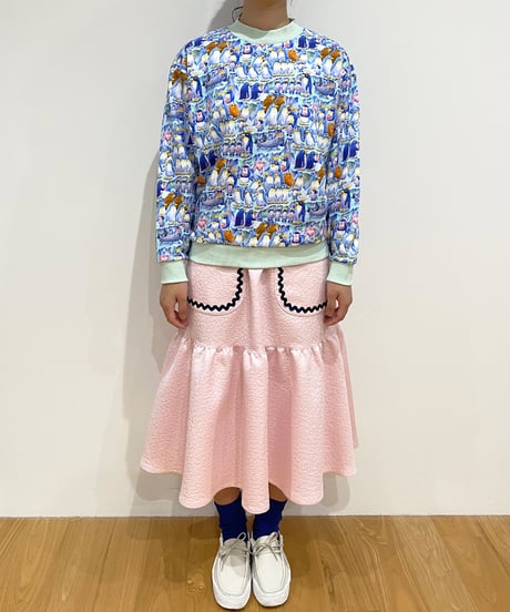 グロッシージャガードラインスカート (pink)