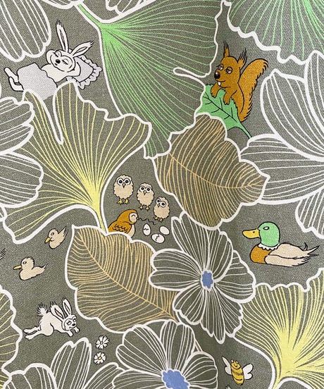 ネストプリントシャツワンピース (grey green)