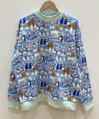 U.P.K. プリントスウェット (blue)