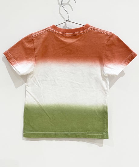 植物図鑑の段染めキッズTシャツ (coral)