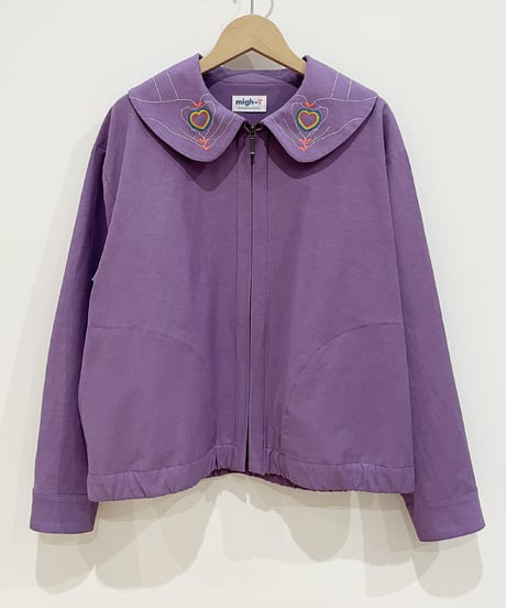 ハートサイン刺繍えりジャケット (purple)