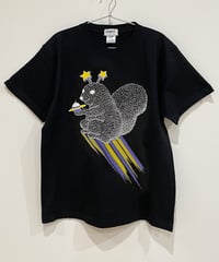 宇宙のリスTシャツ (black)