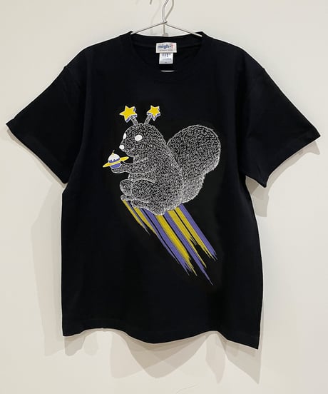 宇宙のリスTシャツ (black)