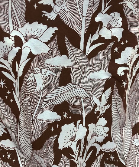 カンナの花キッズTシャツ (brown)