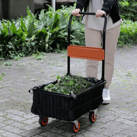 折りたたみ式バスケット台車（深型・専用カバー付き）