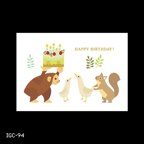 Gold Stamping Animal Greeting Card