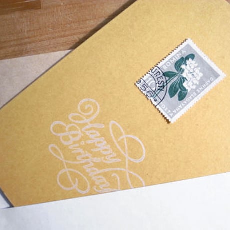 Vintage Flower Stamp Greeting Card