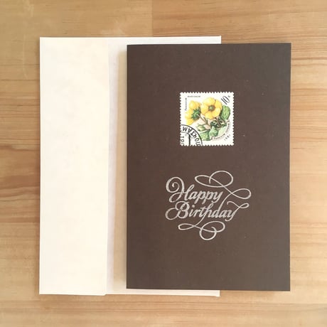 Vintage Flower Stamp Greeting Card