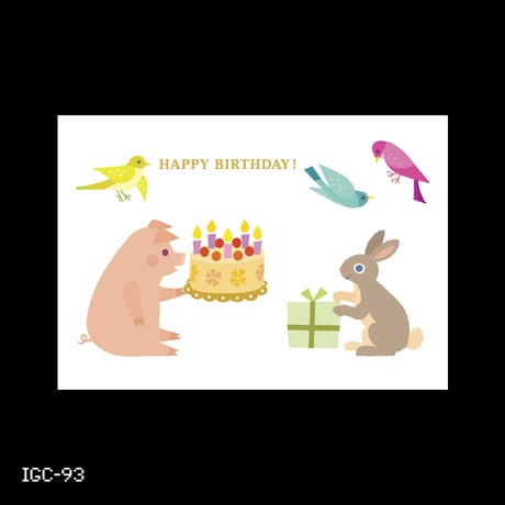 Gold Stamping Animal Greeting Card
