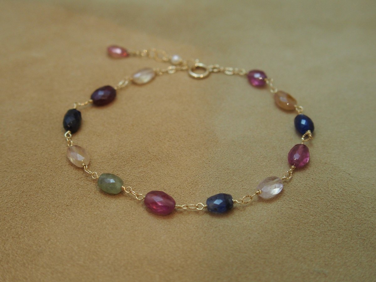 Multi Color Sapphire Bracelet (Tb/C) | GOLDEN G