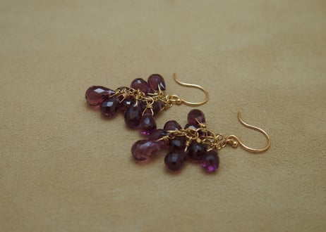 Rhordrite Garnet Prism Earrings(d/ｃ)