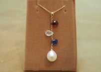 3colors Design Pendant Top (Garnet/R.Moonstone/Kyanite)