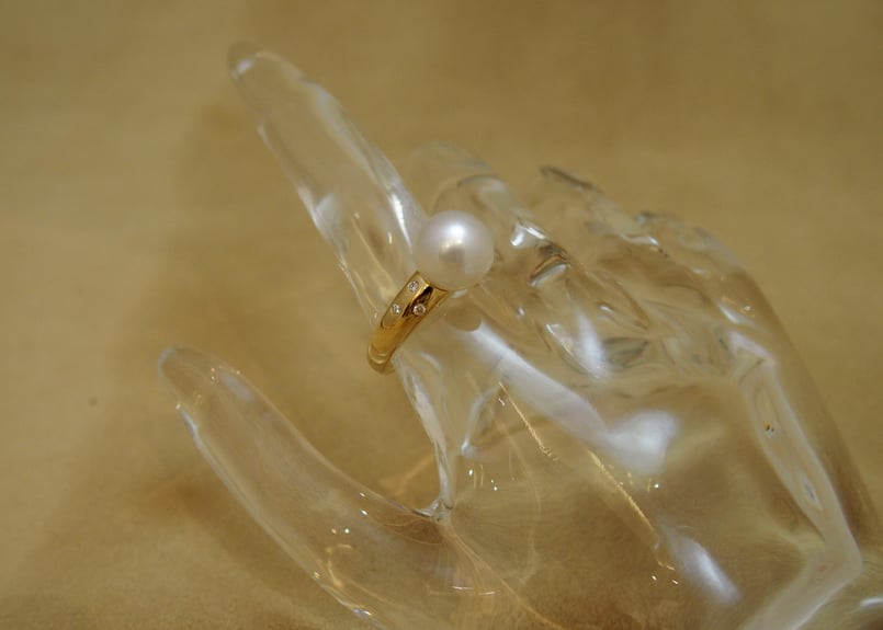 18K 南洋真珠 リング/South Sea Pearl Ring South Sea Pearl Design Ring (南洋真珠白) | GOLDEN GO