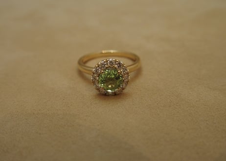 Mint Tourmaline "Soleil" Ring