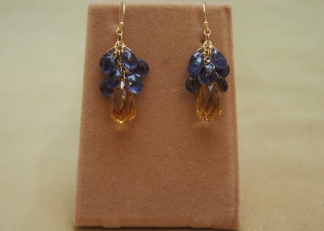 Citrine & Iolite "Chapeau" Earrings
