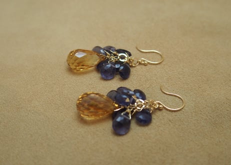 Citrine & Iolite "Chapeau" Earrings