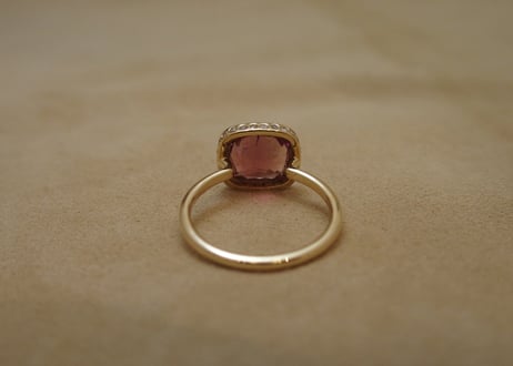 Pink Tourmaline "Coussin" Ring (s/q)