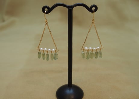 Prehnite "Chandelier" Earrings