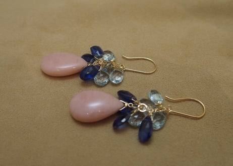 Pink Opal "Chapeau" Earrings