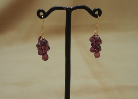 Rhordrite Garnet Prism Earrings(d/ｃ)