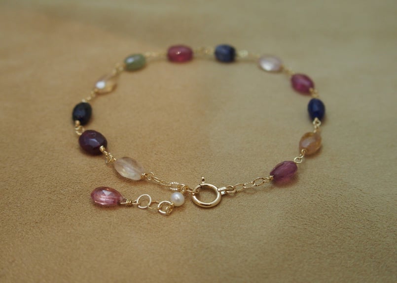 Multi Color Sapphire Bracelet (Tb/C) | GOLDEN G