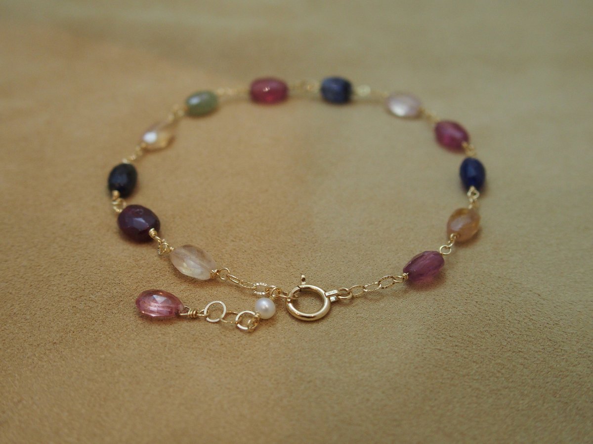 Multi Color Sapphire Bracelet (Tb/C) | GOLDEN G