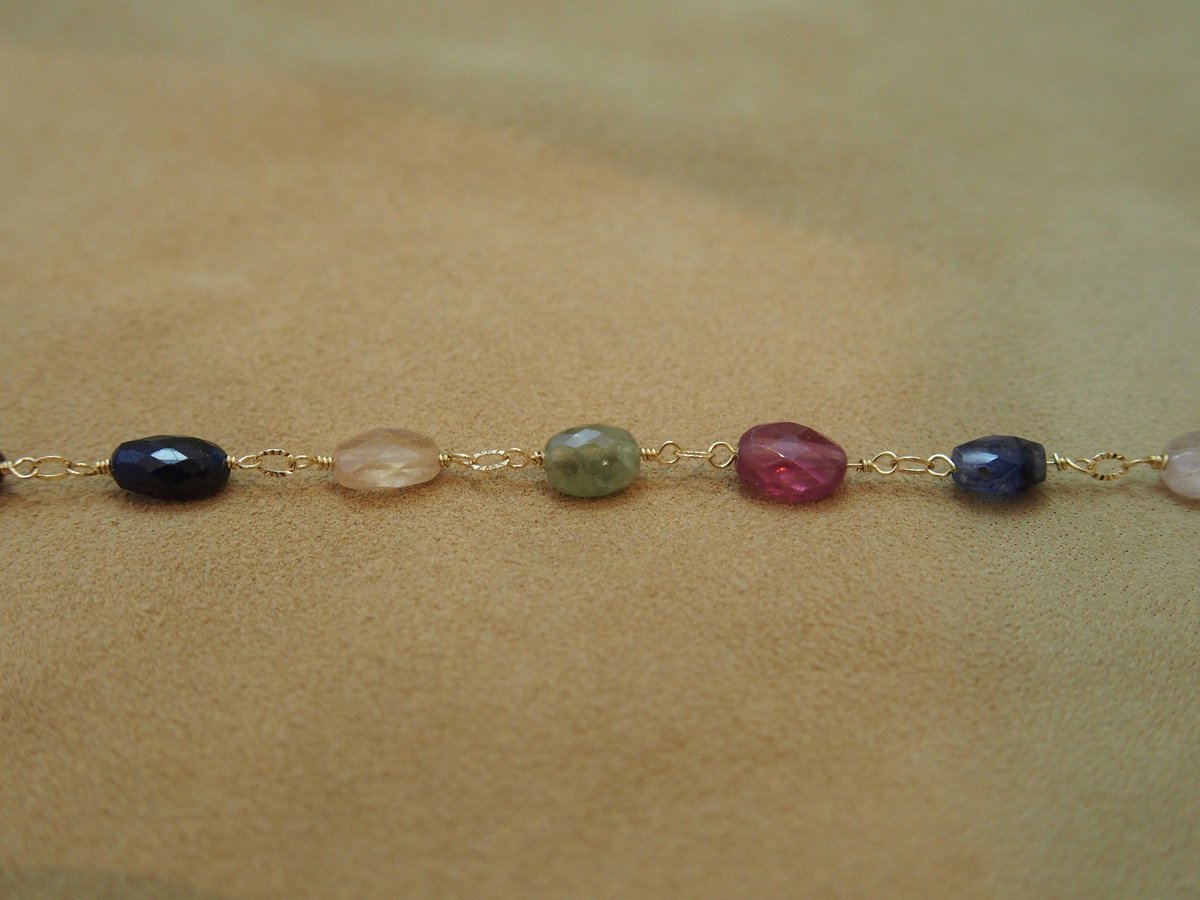 Multi Color Sapphire Bracelet (Tb/C) | GOLDEN G