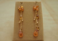 Orange Stone Long Earrings