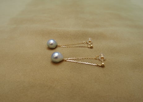 Natural Blue AKOYA Pearl Design Earrings