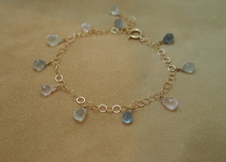 Aquamarine & Morganite Drop Bracelet