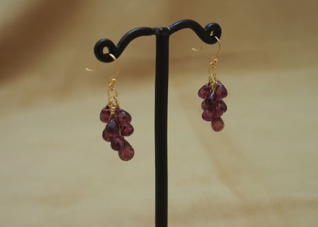 Rhordrite Garnet Prism Earrings(d/ｃ)