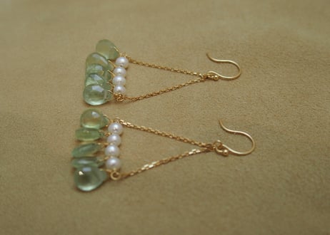 Prehnite "Chandelier" Earrings