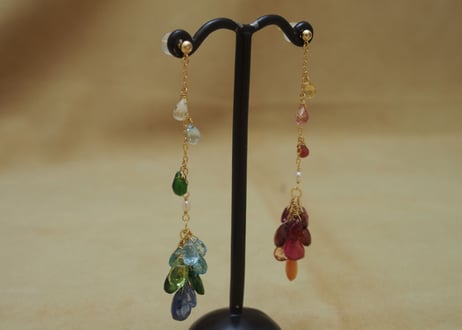 Multi Color Stone"Phoenix" Long Earring