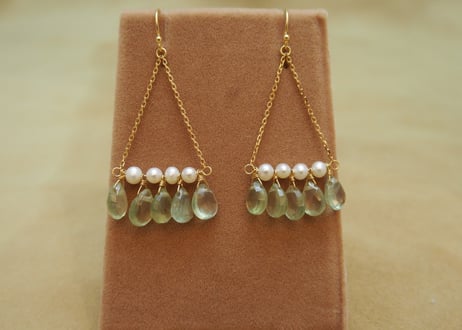 Prehnite "Chandelier" Earrings