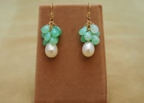 Chrysoprase & F.W.Pearl "Chapeau" Earrings