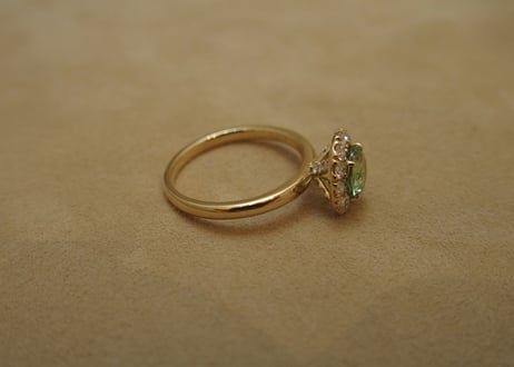 Mint Tourmaline "Soleil" Ring