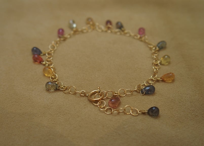 Multi Color Sapphire Design Bracelet(d/p) | GOL...