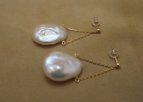Fresh Water Pearl (petal) Design Earrings