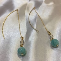アマゾナイト＋水晶 ピアス