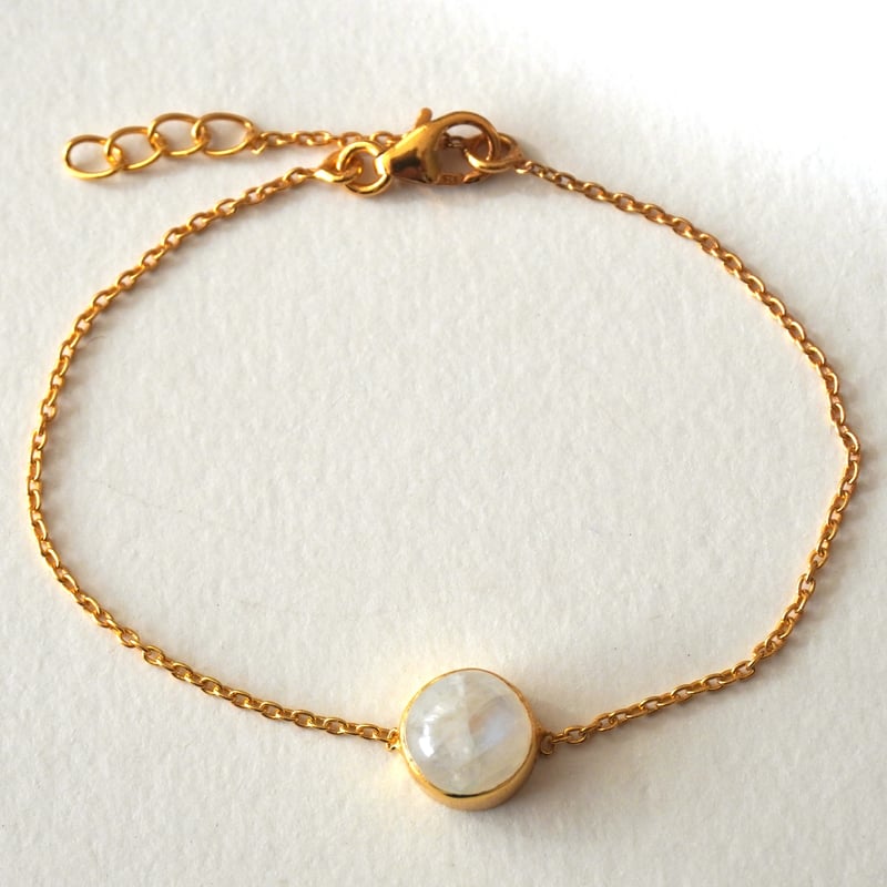 UB014】Rainbow Moonstone Bracelet A 14KGF（レインボー