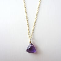 【UN058】 Amethyst Triangle Necklace 14KGF（アメジストトライアングルネックレス）