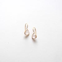 【TE030】Rose Quartz TRILLIANT Earring 14KGF（ローズクオーツ トリリアント ピアス）