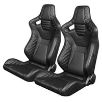 2脚【Braum Racing セミバケットシート Elite-R ブラック＆白
