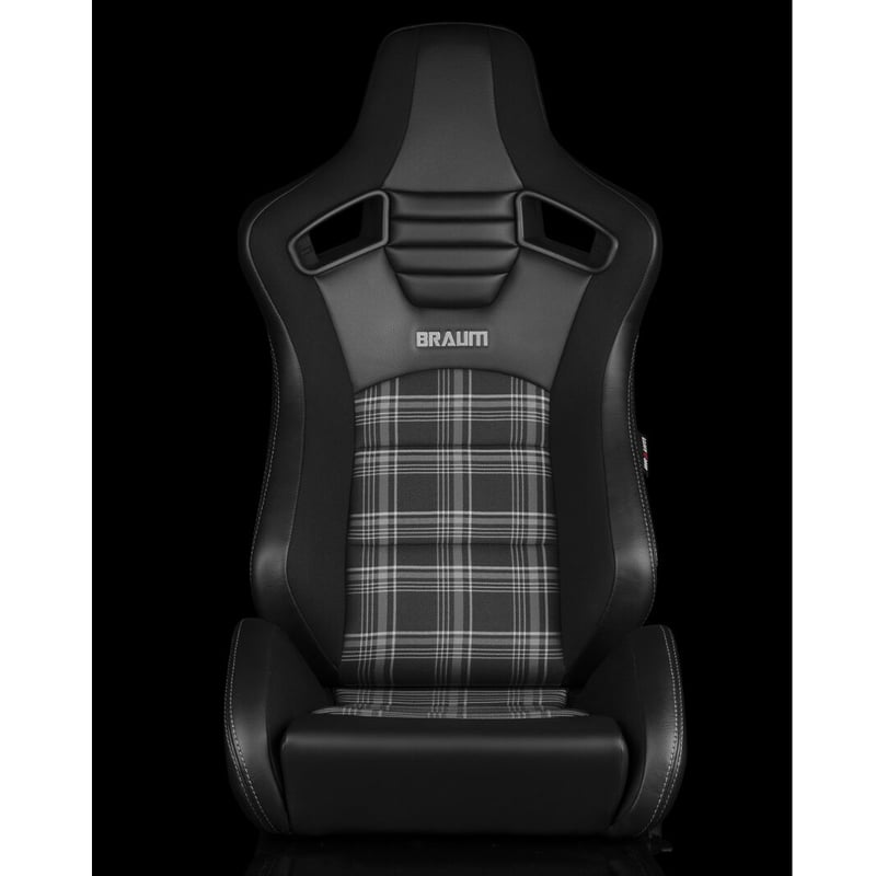 2脚【Braum Racing Elite-S セミバケ Plaid ブラック×グレー】 | 