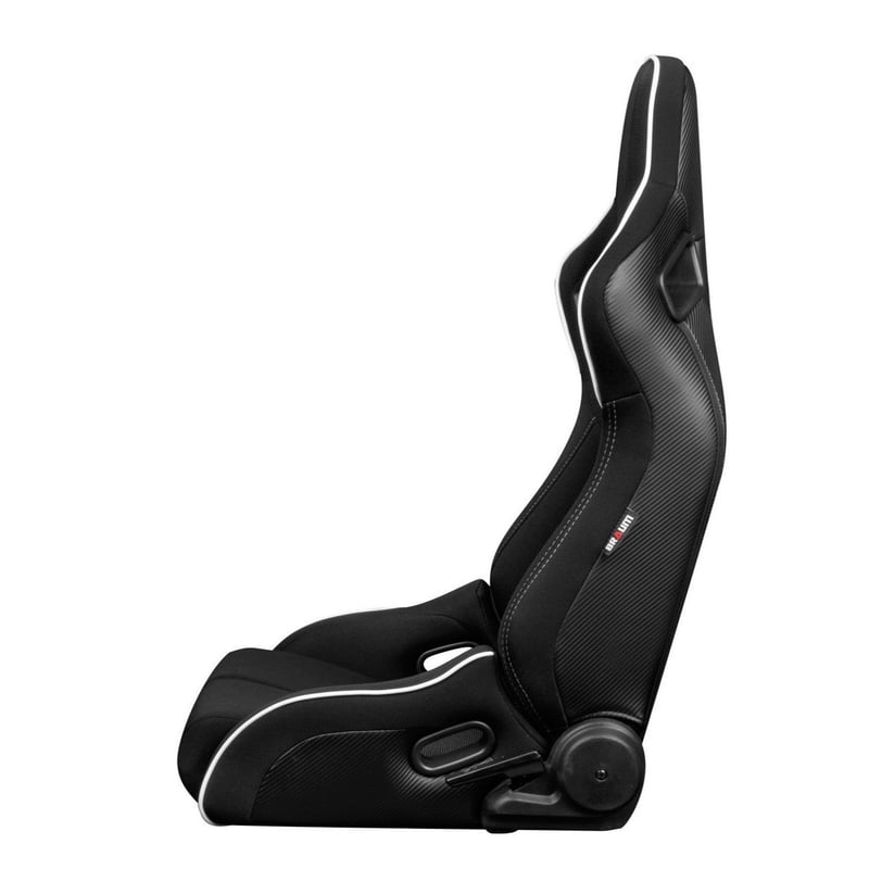 2脚【Braum Racing セミバケットシート Elite-R ブラック＆白