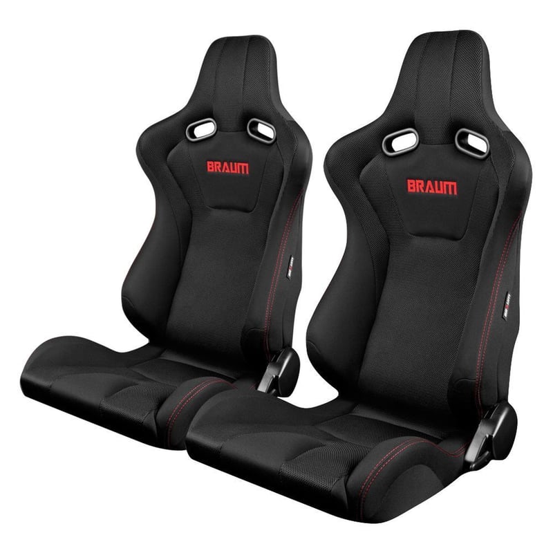 2脚【Braum Racing セミバケットシート Venom 赤ステッチ 2脚【Braum Racing セミバケットシート Venom 赤ステッチ