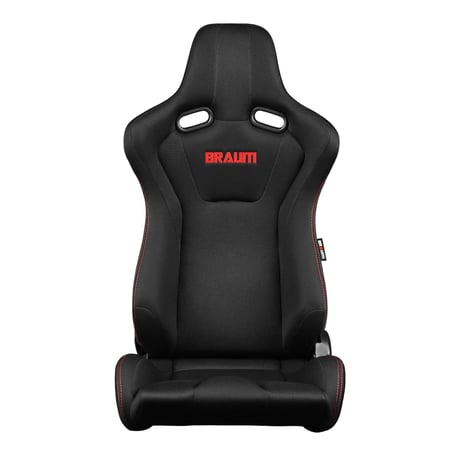 ２脚【Braum Racing  セミバケットシート Venom 赤ステッチ】