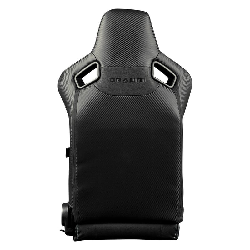 2脚【Braum Racing セミバケットシート ブラック＆白ステッチ