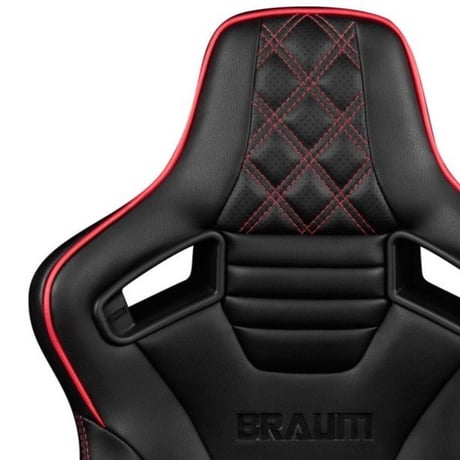 ２脚【Braum Racing  セミバケットシート Elite-X レッドパイピング】